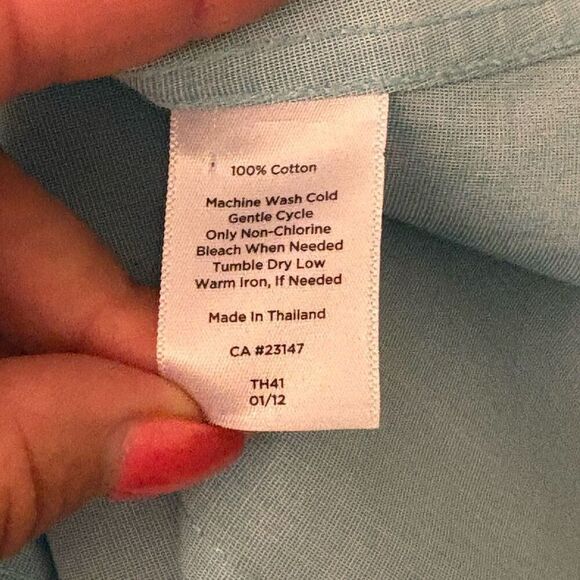 Size 6 Talbots 100% Cotton Wrinkle Resistant Sleeveless Blouse Crisp Pleated Man - Picture 4 of 6